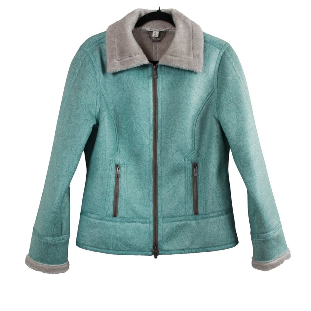 Spanner Turquoise Faux Shearling Jacket